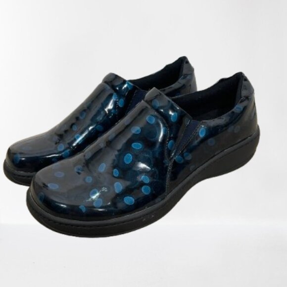Spring Step Women's Pro Belo Clogs Blue Polka Dots Size 9 Worn Once - Picture 1 of 7